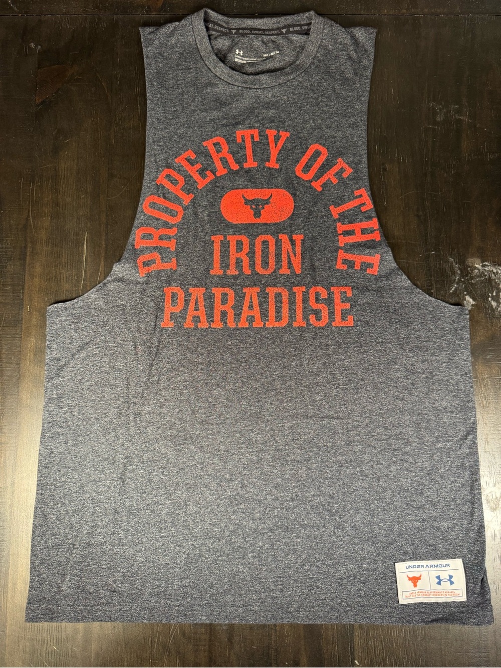 Under Armour Project Rock Property Of The Iron Paradise Tank Top Mens Medium